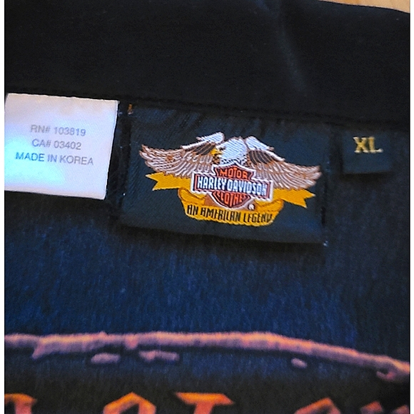 New Vintage 90s Harley Davidson Flame Live To Ride Ride To Live Shirt Black XL - Picture 8 of 10